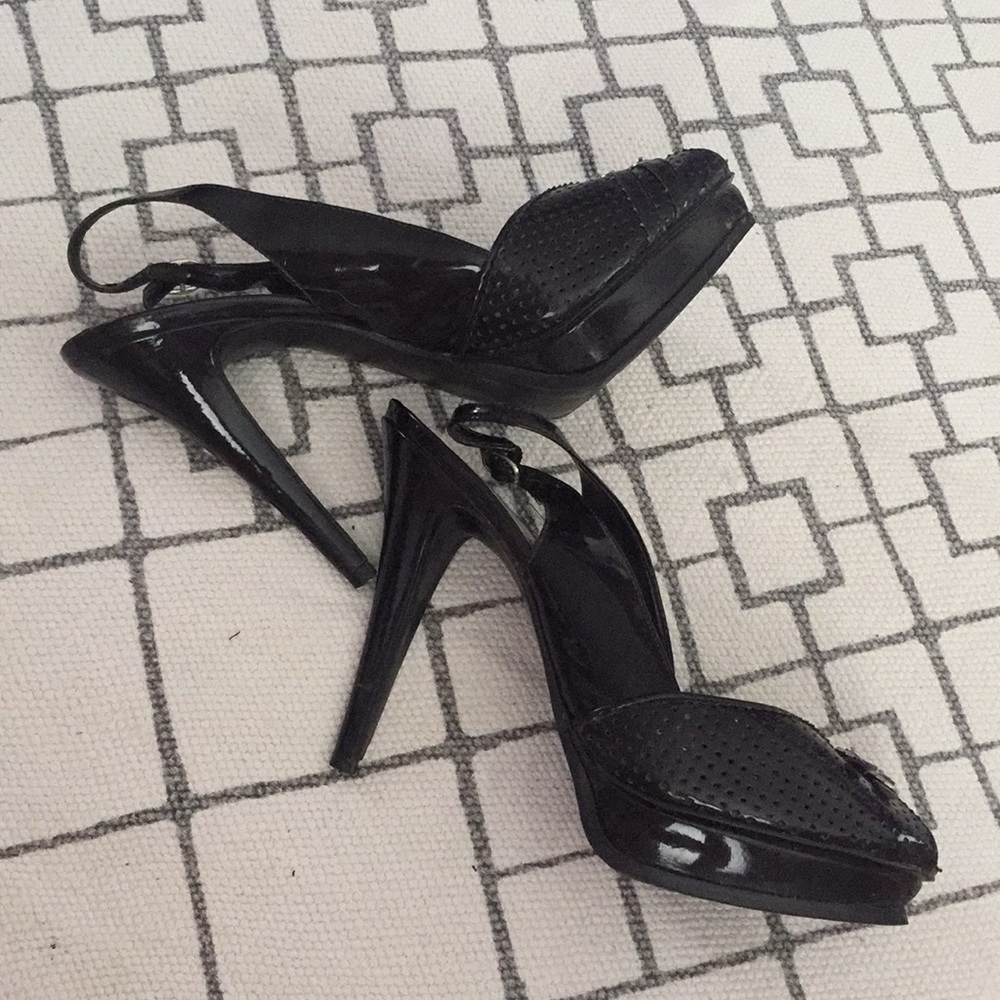 Black high heel sandals